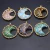 Charms 1st Random Necklace Pendant Natural Stone Moon-Shaped Winding Pendat för smycken Making DIY Armband Earring Accessory