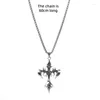 Anhänger Halskette Gothic Vintage Flame Cross Halskette Harajuku Kette Choker Kragen Grunge Egirl Goblincore Frauen Männer Accessoires Schmuck Schmuck