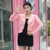 V-Ausschnitt Cropped Cardigan weibliche Kleidung Trikot Langarm Top Basic Korean Fashion Blusen Strick Damen Pullover Strickpullover HKD230815