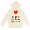 2023 Men's Hoodie Sweatshirts Women Zipper Loose Coat Play Sweatshirt Commes Cardigan Des Small Red Heart Jacket Garcons Standard and Fleece