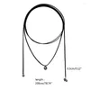 Pendant Necklaces Korean Style Rope Neck Chain Necklace For Women Charm Metal Round Bead Collar Choker Fashion Party Jewelry