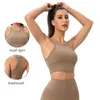 2023New Yoga Outfit ABS Loli Soft Lycra Push-Up Sports beha Women Gededed Medium Support Bras High Neck Racerback Gym Training Crop Top Designer