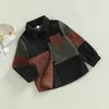 Giacche FocusNorm 47y Toddler Kids Boys Giacca a vellutoy Vintage Color Patchwork Abbottini a manica lunga Camicia 230814 230814