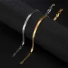 Anklets Simple Blade Chain Anklets Stainless Steel Snake Bone Leg Chains for Women Gold Color Brelet on The Ankle Fashion Beh Jewelr J230815