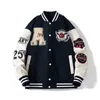 Men s Jackets Varsity Baseball Bomber Jacket Men Hip Hop Harajuku Bone Letter Patchwork Leather Streetwear Women Unisex College Coats 230815