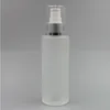 100ML Empty Frost Glass Spray Fine Mist Bottle 34Oz Refillable Round Glass Cream Pump Dispenser Gold Silver Collar with Aluminum Spray Nmqr