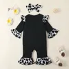 Rompers Focusnorm 2pcs Säuglingsmädchen -Mädchen Jumpsuit 0 24 m Lange Fackelhüln