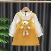 Girl s Dresses Girls Autumn Kids Clothes Winter Corduroy Princess dress Fake 2 pieces for Children Clothing Baby Girl Dress 230814