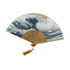 Decorative Figurines Japanese Fan Bamboo Silk Durable Folding Chinese Hand Handheld For Birthday Equipment