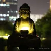 Декоративные фигурки китайская статуя Будда на открытая солнечная лампа