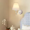 Vägglampa enkel tyg lampskärm med led e27 glödlampor för el sovrummet vardagsrum trappor hem dekoration