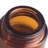Amber Glass 5 ml 1/6 oz Kleine dikke wandronde potten Mars Pot Cosmetische fles gezicht Cream containers met zwarte deksels voor lotion Make -up Joaur