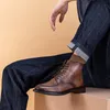 Bottes en cuir véritable pour hommes, chaussures d'affaires décontractées, de luxe, élégantes, Style britannique, styliste, mariage, Social, 230814