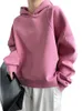 Kobiety z kapturem Wysokiej jakości stały kolor z kapturem z kapturem Kobiety wiosna koreańska wersja moda moda BF ponadgabaryt rękaw nietoperz pullover top JD2264