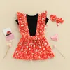Clothing Sets Baby Spring Clothing Toddler Baby Girl Valentine Clothes Love Heart Shirt Cotton Top Bowknot Suspender Skirt 2Pcs Outfit