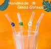 Tumbler 8 2 "x8 mm Straw di vetro limpido riutilizzabile set per frullati frullati paglia da bevande ecologiche con pennello per la pulizia 230814