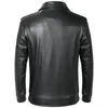 Herenjacks 2023 Autumn Winter Fashion Echte lederen jas Vintage Cowhide Coat Men Casual Slim Fit Biker 230814