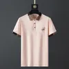 Mens Polos Summer Short Sleeve Polo Shirts Män varumärke Bomullsaffär Casual Soild Tops Brodery Black Clothing 230815