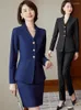 Zweiteiler Kleid hochwertige Frühling Herbst Formal Ladies Blazer Women Business Suits Work-Tragen Bürouniform 2-teiliger Rockjacke Set 4xl