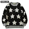 Men's Sweaters Harajuku Vintage Star Knit Sweater Men's Jumper Oversized Sweater Aesthetic Thick Sweater Grandpa Ugly Sweater Women's Y2K 230814