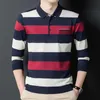 Męskie polo ymwmhu męskie koszulka polo ubrania w stylu biznesowym z długim rękawem jesień i wiosenne swobodne dla mężczyzny Korean Slimtops 230815