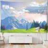 Tapisseries Mountain and Forest Tapestry Wall Hanging Art Wall Filt Hippie Dormitory Bakgrund Tygdekor R230815