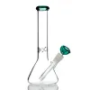 10 polegadas de água de vidro de vidro Bongud dab bubbler de óleo de óleo rosa alto grosso mini tubo de fumante com tigela de 14 mm ll