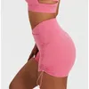 Actieve shorts naakt sense sense yoga abdominale lift bil strakke buitenkleding gekruiste taille hoofd fitnesssporten