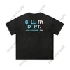 T-shirt GD High Street Lavato Lettera fantasy Stampa a manica corta Designer unisex in stile unisex marca Black Tshirt