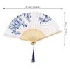 Decorative Figurines 4 Pcs Fringe Trim Props Folding Fans Fashioned Japanese Chinese Wood Hand Women Foldable Man