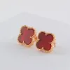 Stud Love Four-Leaf Van Clover örhängen för kvinnor Cleef Fashion Wedding Earring smycken Lucky Stud Earrings