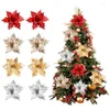 Flores decorativas 1/2pcs 20cm Glitter Artificial Christmas Arregadia Decorações para Presentes do Ano em casa 2023 Navidad