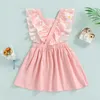 Girl's Dresses Baby Girls Sleeveless Flower Print Dresses Clothes Kids Summer Princess Dress Children Party Ball Pageant Dress Outfit R230815