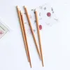 Chopsticks Creative Home Bamboo och Wood Splice Japanese Solid Table Pointed Non-Slip