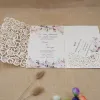 50Sets Convites de casamento românticos roxos com Cartões RSVP CARTO DE DECORAÇÃO DE PARTIMANTE CARTRO DE CASEMANTE BRIDAL CONVIDE CONVIDAR A LASER CORTE ENVITATIONSZZZZ