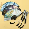 Decorative Figurines 8 Inch Handheld Dancing Fan Chinese Style Double-sided Silk Tassel Ink Painting Tide Ancient Folding