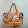 Duffel Bags Women Travel Duffle Bag Brown Leopard Carry On Tote Weekender Sage Sag с обувным отсеком женщин на ночь сумка Domil J230815