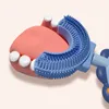 Soothers zęby kreskówkowe dziecięce u kształt szczoteczki do zębów miękkie zęby zęba Czyszczenie pędzla Dziecko U Dzieci w kształcie litery U 230814