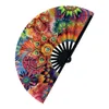 Decorative Figurines 1 PCS Handheld Nylon Cloth Foldable Hand Fan Festival Decoration Craft Party Favors Chinese