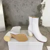 top quality New fashion ankle boots Leather Platform chunky heel round toe booties for girls women Designer Dress wedding shoes with box