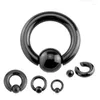 Hoop Earrings Fashion Women Round Color Black Stainless Steel BCR Universal Spring Ball Vagina Breast Circle Jewelry