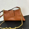 Underarm Shoulder Bag Handbags High Quality Cowhide Leather Crossbody Bags Matal Hardware Letter Flap Zipper Closure Purse Large Capacity Travel Tote Bag Brown