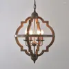 Pendant Lamps American Country Wood Art Light Living Room Dining Bedroom Corridor Entrance Clothing Store Cafe
