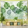 Arazzi Arazzo per piante a foglia verde Piantaggine Foglie di loto Piante tropicali del sud-est asiatico Arazzo da parete per decorazioni artistiche
