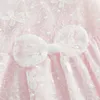 Mädchenkleider Sommermädchen Kleid 2023 Neue Baby ärmellose rosa Mesh Schmetterling Prinzessin Kleid Mädchen Geburtstag Hochzeitsfeier Kostüm R230815