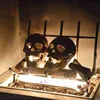 Nyhetsartiklar 6st Halloween Fire Pits Skulls Decoration återanvändbar skelett Flame Firefast harts för bålspis spis simulering Skull J230815