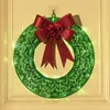 Decorative Flowers Christmas Doorplate Garland Festival Celebration LED Warm Light Door Wreath Party Supplies Scene Layout For Home