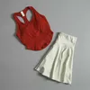 Сеть красного йоги костюм женский весенний лето Новый быстрый сушильный майку для беговой юбки брюки фитнес