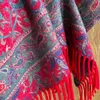 Halsdukar bohe stil paisley halsduk kvinnor vinter imitation kashmir varm pashmina filt halsdukar etnisk lady näsduk fransade sjal 230815