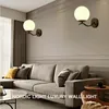 Wall Lamps Modern Led Lamp Copper Lights With Milky Glass Round Ball Bedside Double E27 Bulbs Sconce